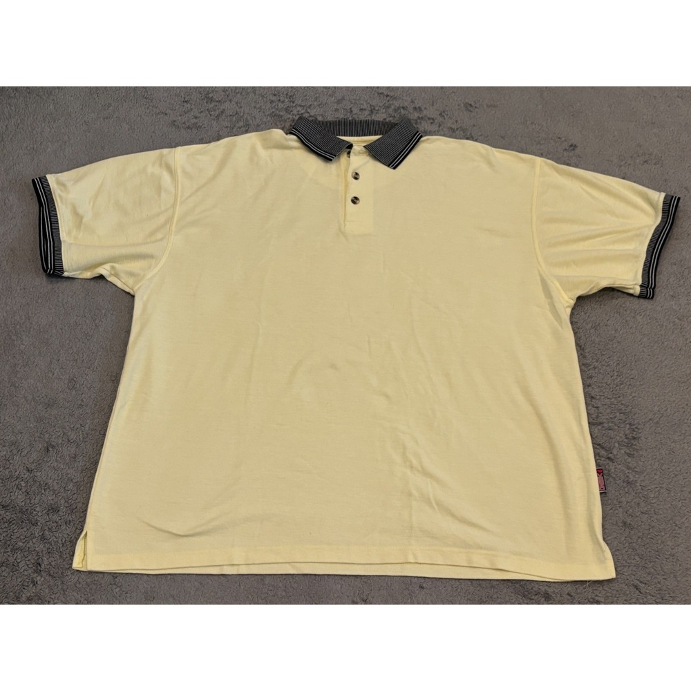 Vintage Veezo Wear Polo Shirt Mens 2XL Yellow Short Sleeve Preppy 90s Hip Hop
